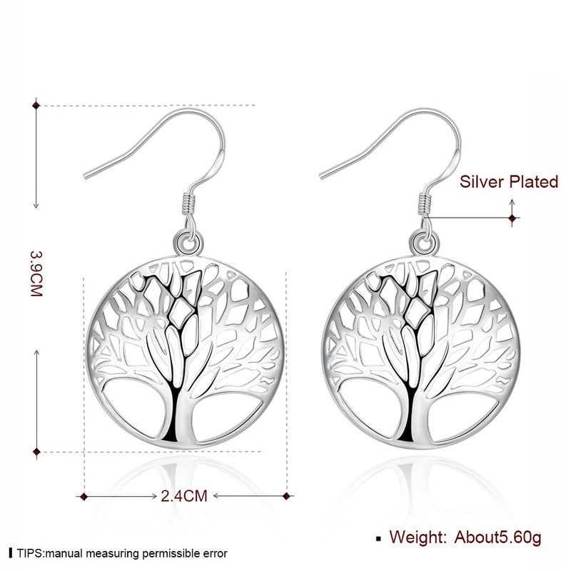 AMBESTEE Tree of Life Earrings,Fashion Jewelry Sterling Silver Plated Tree Pendants Drop Dangle Earrings Dangles - Image 2